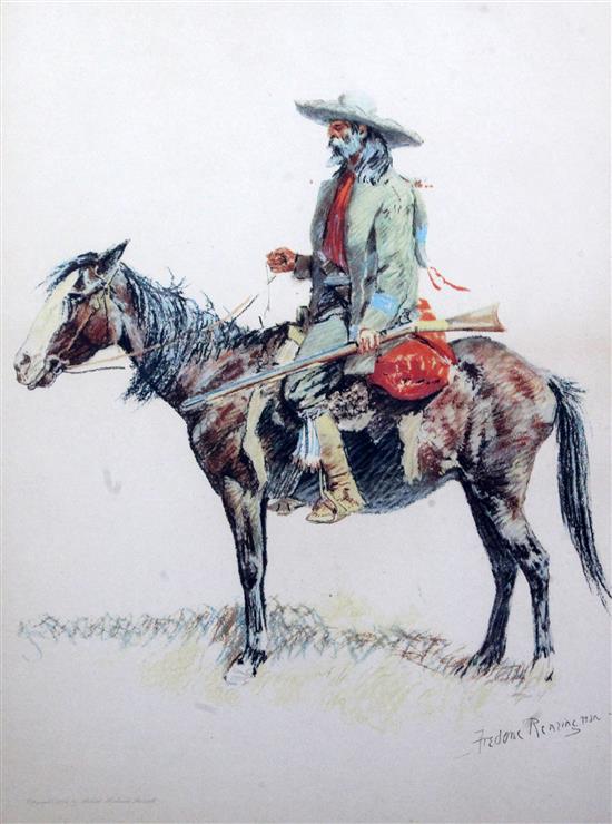 Frederic Remington (1861-1909) The Trapper and A Calvary Officer, 20 x 15in.
